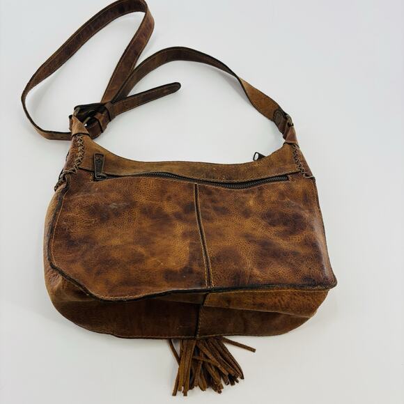 PATRICIA NASH Camila Vintage Distressed leather tassel crossbody bag - COGNAC - Picture 3 of 12